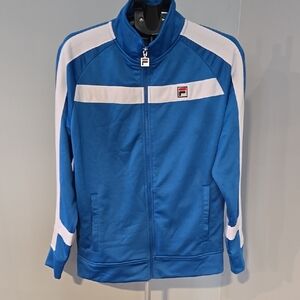 Fila Vintage Renzo Trac Top Blue And White Size M